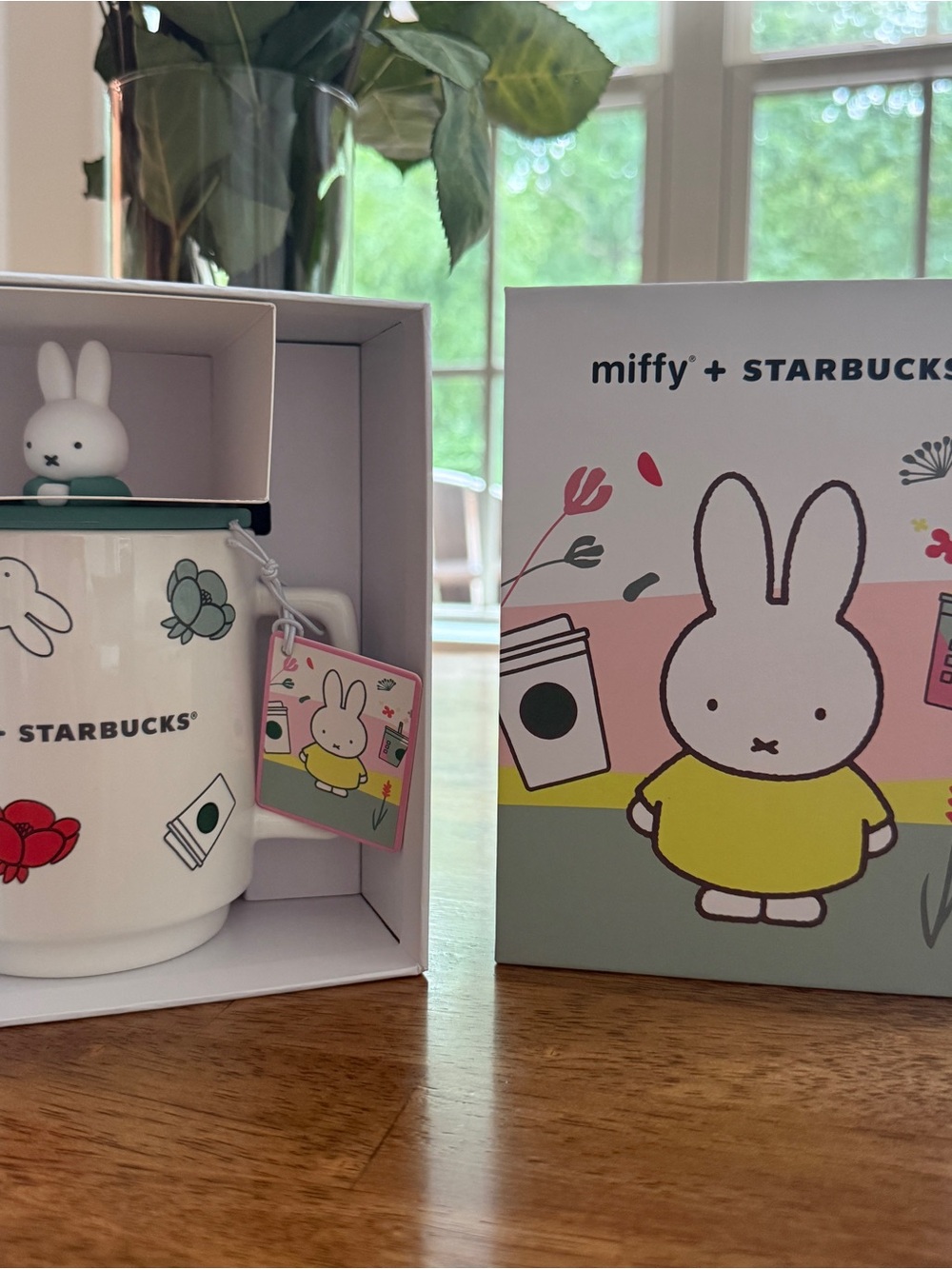 Starbucks Miffy Ceramic Mug with Yellow & Green Accents